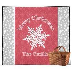 Snowflakes Outdoor Picnic Blanket (Personalized)