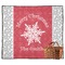 Snowflakes Picnic Blanket - Flat - With Basket