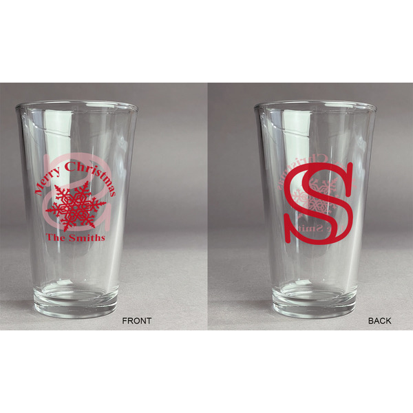 Snowflakes Pint Glass - Two Content - Approval