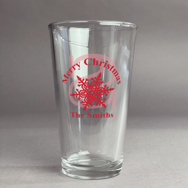 Custom Snowflakes Pint Glass - Full Color Logo (Personalized)
