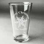 Snowflakes Pint Glass - Engraved (Personalized)