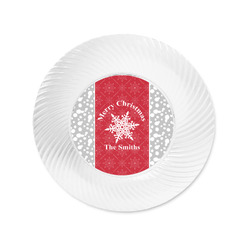 Snowflakes Plastic Party Appetizer & Dessert Plates - 6" (Personalized)