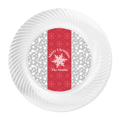 Snowflakes Plastic Party Dinner Plates - 10" (Personalized)
