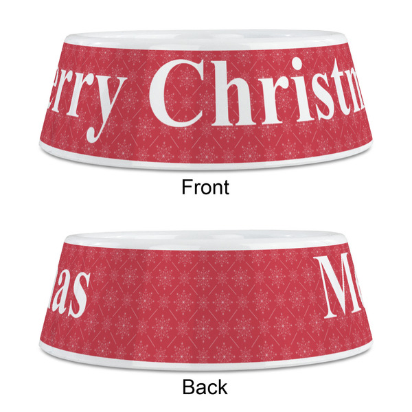 Snowflakes Plastic Pet Bowls - Medium - APPROVAL