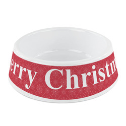 Snowflakes Plastic Dog Bowl - Small (Personalized)