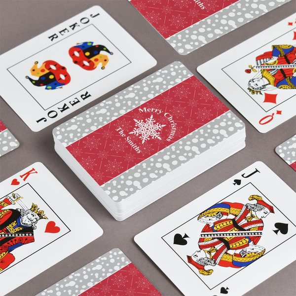 Snowflakes Playing Cards - Front & Back View