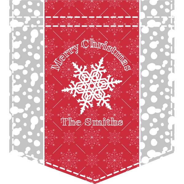 Custom Snowflakes Iron On Faux Pocket (Personalized)