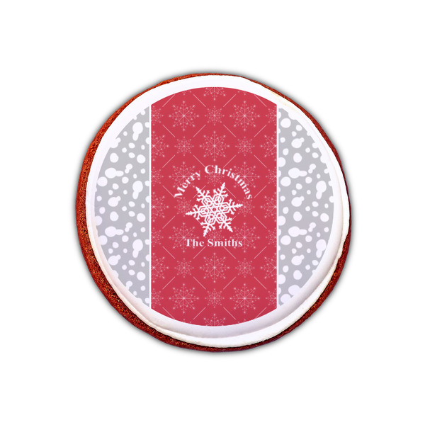 Snowflakes Printed Icing Circle - XSmall - On Cookie