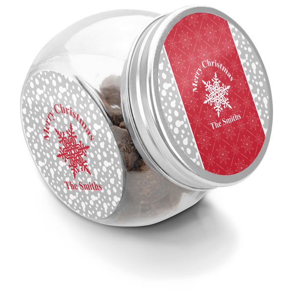 Custom Snowflakes Puppy Treat Jar (Personalized)