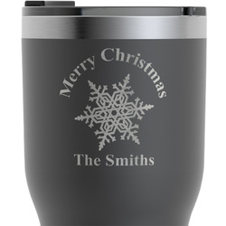 Snowflakes RTIC Tumbler - Black - Engraved Front (Personalized)