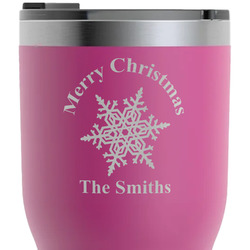 Snowflakes RTIC Tumbler - Magenta - Laser Engraved - Single-Sided (Personalized)