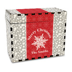 Snowflakes Wood Recipe Box - Full Color Print (Personalized)