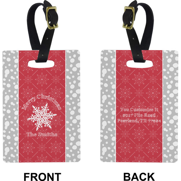 Snowflakes Rectangle Luggage Tag (Front + Back)