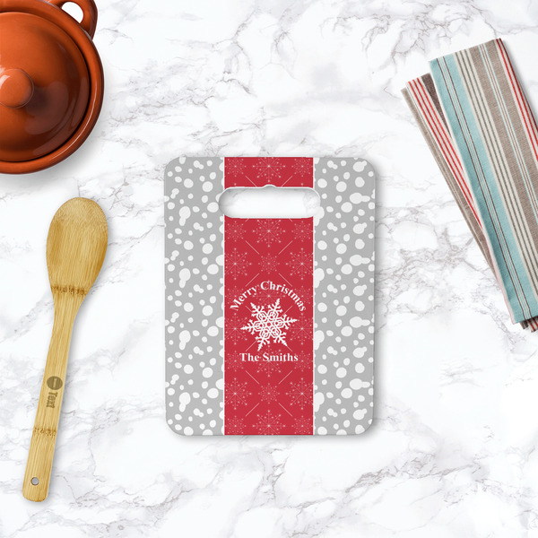 Snowflakes Rectangle Trivet with Handle - LIFESTYLE