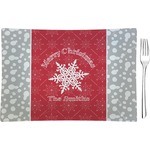 Snowflakes Glass Rectangular Appetizer / Dessert Plate (Personalized)