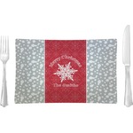 Snowflakes Glass Rectangular Lunch / Dinner Plate (Personalized)