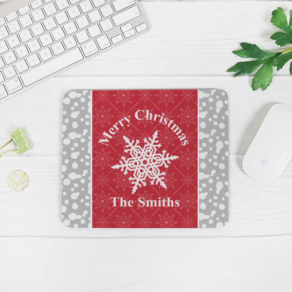 Snowflakes Rectangular Mouse Pad - LIFESTYLE 2