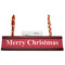 Snowflakes Red Mahogany Nameplates with Business Card Holder - Straight