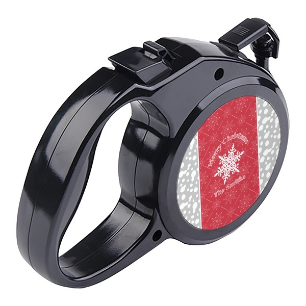 Snowflakes Retractable Dog Leash - Angle