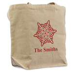 Snowflakes Reusable Cotton Grocery Bag - Single (Personalized)