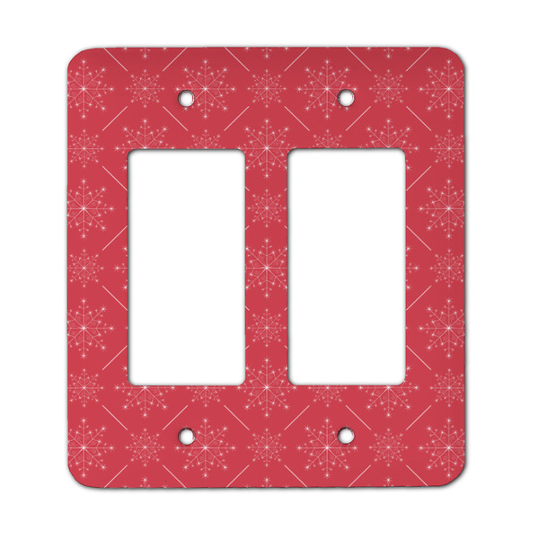 Custom Snowflakes Rocker Style Light Switch Cover - Two Switch