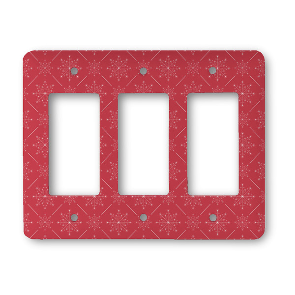 Custom Snowflakes Rocker Style Light Switch Cover - Three Switch