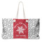 Snowflakes Large Rope Tote Bag - Front View