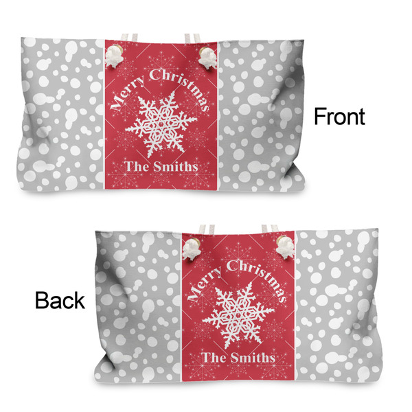 Snowflakes Large Rope Tote - From & Back View