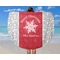 Snowflakes Round Beach Towel - In Use