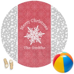 Snowflakes Round Beach Towel (Personalized)