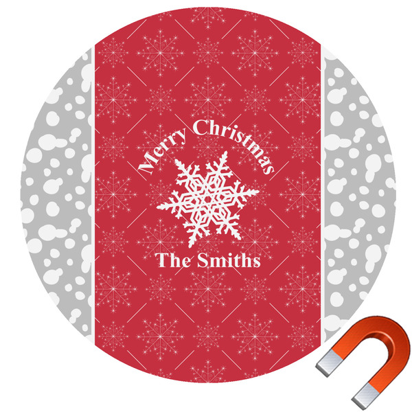 Custom Snowflakes Round Car Magnet - 10" (Personalized)