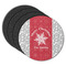 Snowflakes Round Rubber Backed Coasters - Set of 4 (Personalized)