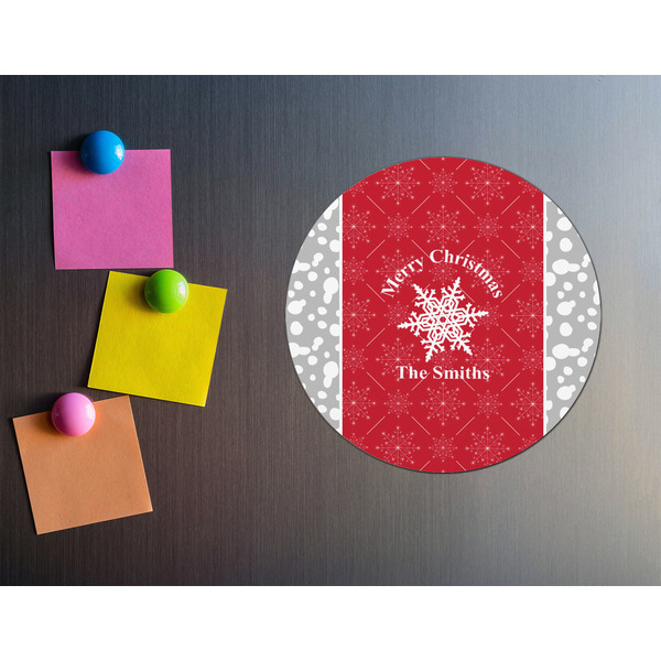 Snowflakes Round Fridge Magnet - LIFESTYLE