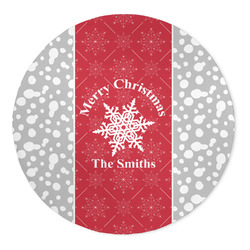 Snowflakes 5' Round Indoor Area Rug (Personalized)