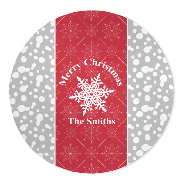 Custom Snowflakes 5' Round Indoor Area Rug (Personalized)