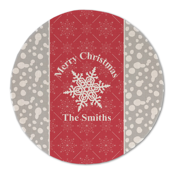 Snowflakes Round Linen Placemats - FRONT (Double Sided)