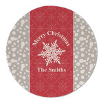 Snowflakes Round Linen Placemat - Single Sided (Personalized)