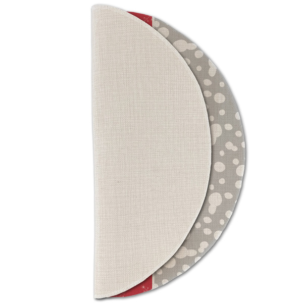 Snowflakes Round Linen Placemats - HALF FOLDED (single sided)