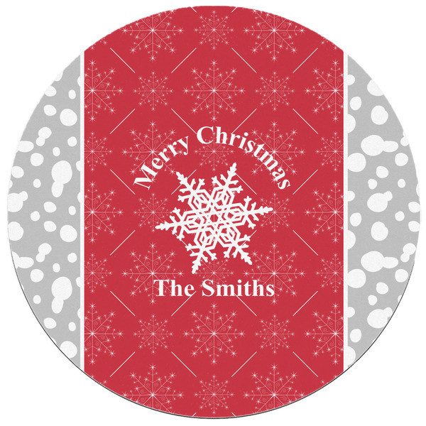 Snowflakes Round Mousepad - APPROVAL