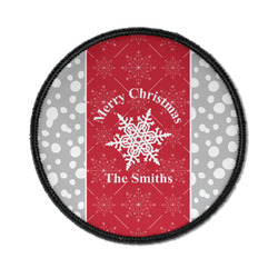 Snowflakes Iron On Round Patch w/ Name or Text