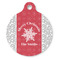 Snowflakes Round Pet ID Tag - Large - Front