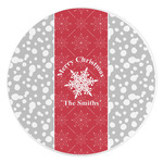 Snowflakes Round Stone Trivet (Personalized)