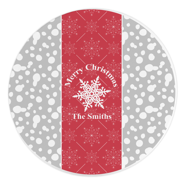 Custom Snowflakes Round Stone Trivet (Personalized)
