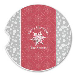 Snowflakes Sandstone Car Coaster - Single (Personalized)
