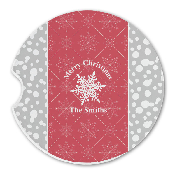 Custom Snowflakes Sandstone Car Coaster - Single (Personalized)