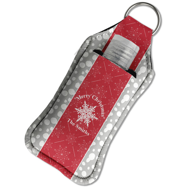 Snowflakes Sanitizer Holder Keychain - Large in Case