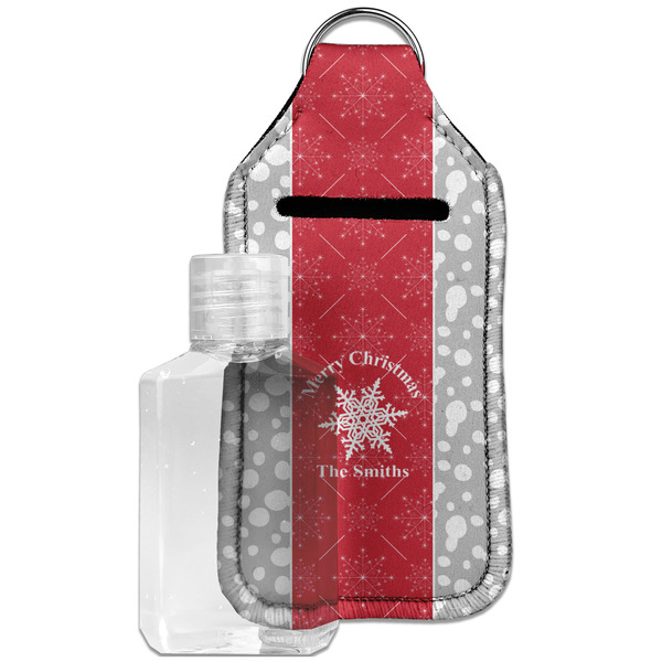 Snowflakes Sanitizer Holder Keychain - Large with Case