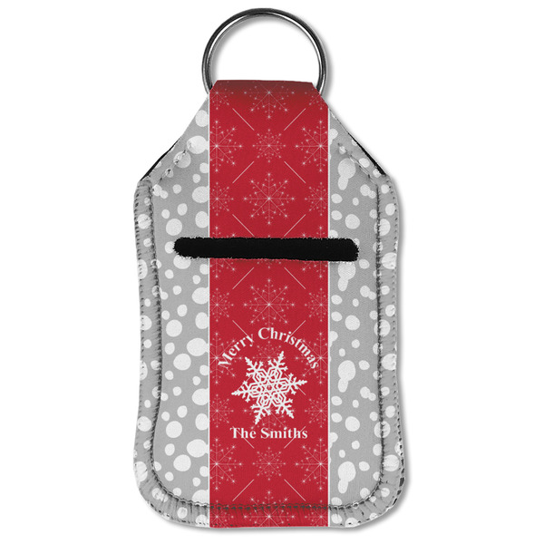 Snowflakes Sanitizer Holder Keychain - Small (Front Flat)