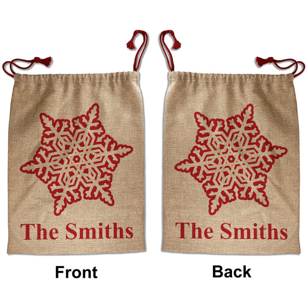 Snowflakes Santa Bag - Front and Back