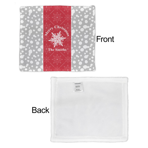 Snowflakes Security Blanket - Front & White Back View